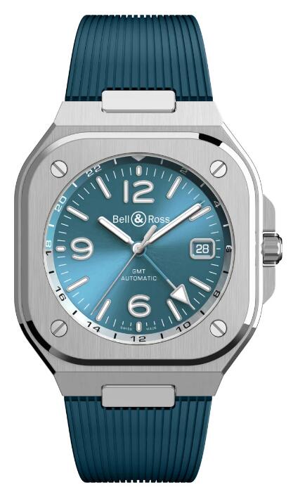 Review Bell and Ross BR 05 Replica Watch BR 05 GMT SKY BLUE BR05G-PB-ST/SRB
